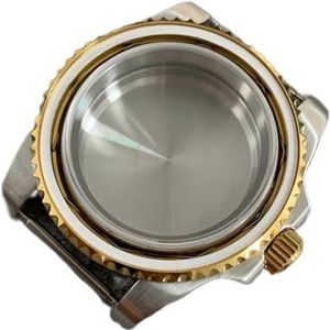 CBLDF 40 mm SUB gouden horlogekast 316L roestvrijstalen kast met saffierglas compatibel for NH35 NH36-beweging mode horlogeonderdelen for heren (Size : Gold magnifying)