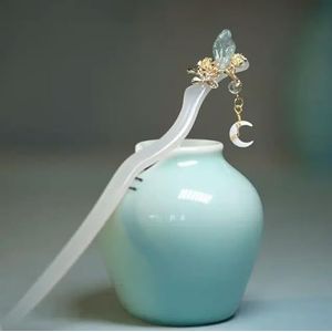 Liefde Tussen Fee En Duivel Hanfu Maan Kwastje Haar Sticks Zwart Oude Stijl Prachtige Hoofdtooi Accessoires