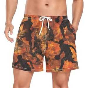 Wzzzsun Klassieke Sport Basketbal Bal Heren Zwembroek Board Shorts Sneldrogende Trunk met Zakken, Leuke mode, M