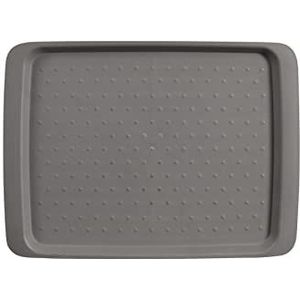 Dienblad Rechthoekig - Anti-slip Dienblad - Diep dienblad met antislip - 35 x 26 x 2 Cm - Kleur: Grijs