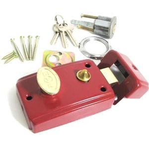 Rood vintage deurslot met 3 sleutels voor deur poort kamer thuis doe-het-zelf hardware A 1 stuk (kleur: anders gecodeerd)