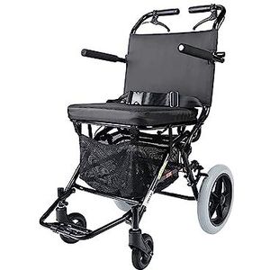 Handmatige rolstoel Walker Draagbare opvouwbare boodschappentrolley Ultralichte aluminium transportstoel met handremmen voor ouderen