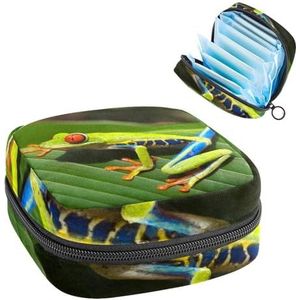 Opbergtas voor maandverband, menstruatiecup zakje, menstruatiezakorganizer voor vrouwelijke pads, tampons, dierlijke kikker