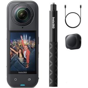 Insta360 X5 Get-Set Bundle - Waterdichte 8K 360° camera, toonaangevende weinig licht, onzichtbare selfie stick-effect, robuuste en vervangbare lens, 3 uur batterij, ingebouwde windscherm, stabilisatie