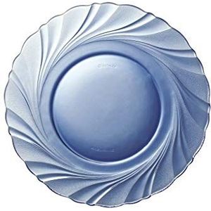 Duralex 3002BF06A111 Beau Rivage borden diep, 21,5 cm, glas, blauw, 6 stuks