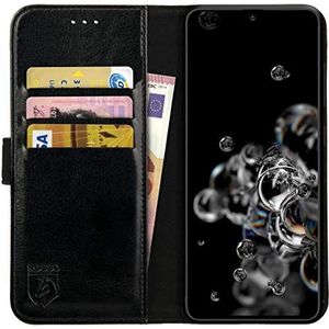 Rosso Element Book Case Wallet Hoesje Geschikt voor voor Samsung Galaxy S20 Ultra | Portemonnee | 3 Pasjes | Magneetsluiting | Stand Functie | Zwart