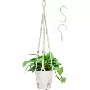HoaaiGo Houten plantenhanger, 2 stuks, hangende wandhaken, wandhaken, gemonteerde planten om op te hangen, flanten, ophangen, voor binnen of buiten, voor plantenbakken, lantaarns