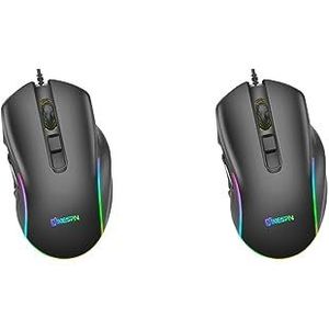 2 set van Game Muis Bedraad 10 Knoppen Gaming Muis Verstelbare RGB Computer Accessoire met Multi-color Licht