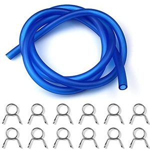 aupawdy 5 mm Brandstoflijnslangen 12 stuks Slang Klemmen Tankslang kit Motorfiets Benzineslang (1 m) voor Autolagermotor Grasmaaier Scooter