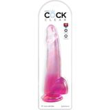 KING COCK CLEAR - DILDO WITH TESTICLES 19 CM PINK