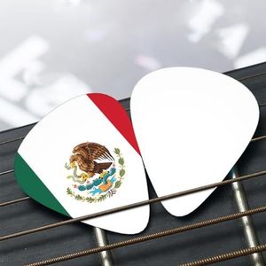 3 diktes plectrums, 12 stuks Mexicaanse vlag gitaar plectrums voor akoestische, bas, elektrische gitaar, ukelele inclusief 0,46 mm, 0,71 mm, 0,96 mm