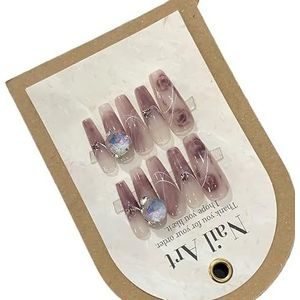 10 stuks pers op nagels lange doodskist vierkante nepnagels(Long ellipse)