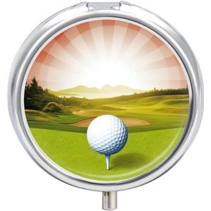 3 Compartiment Kleine Pillendoos Reizen Geneeskunde Pil Organizer met Spiegel Vochtbestendige Pillen Case Golf Sport Draagbare Pocket Geneeskunde Organizer Ronde Vitamine Organizer Box