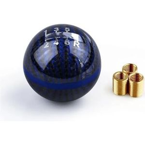 Auto Gear Shifter Stick Voor Acura Voor TOYOTA 5/6 Speed ​​Racing Koolstofvezel Pookknop Blauw/Rode Lijn JDM Stijl Versnellingspook Hoofd Versnellingspookknop (Size : -07-6 Speed All Blue)