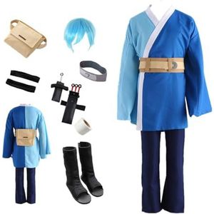 MANMICOS Amerikaanse maat Anime Mitsuki Cosplay Kostuum Heren Blauw Halloween pak (Large)