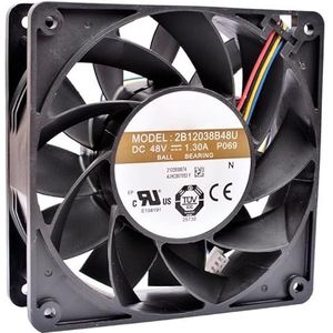 LMNCBVYA High-Performance 120mm DC48V 1.30A 4-Wire Cooling Fan for Server Cabinets - Model 2B12038B48U