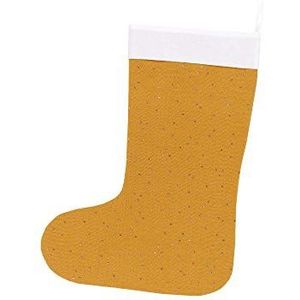 KraftKids kerstlaarzen in vele leuke kleuren en motieven, Sinterklaas laarzen van 100% katoen, 36 cm hoog, kerstsok binnenin verstijfd, kerstkous om op te hangen Mosselin gouden stippen op geel