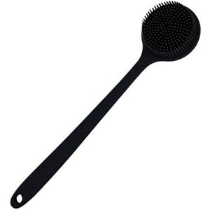 Cinlitek Siliconen Body Scrubber, Lange Handvat Terug Scrubber voor Douche, Siliconen Body Borstel, Douche Scrubber Voor Lichaam, Douche Srush Back Brush Body Exfoliator (Zwart)