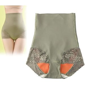 Seamless High Waist Hip Lifting Panties, Women'S No Trace Tummy Control Shapewear Underwear (L,Green)