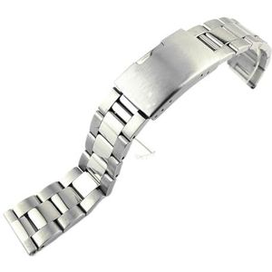 EDVENA 18 20 22 24 26 28mm Massief Roestvrij Stalen Band Horlogeband Metalen Vouwgesp Vervanging Band Horloge Accessoires (Color : Silver, Size : 28mm)