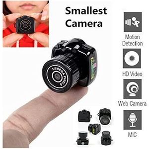 Action Camera, Tiny Mini Camera HD Video Audio Recorder Webcam Y2000 Camcorder Kleine DV DVR Beveiliging Secret Nanny Auto Sport Micro Cam met Microfoon Soepele Stabilisatie(Only Camera)