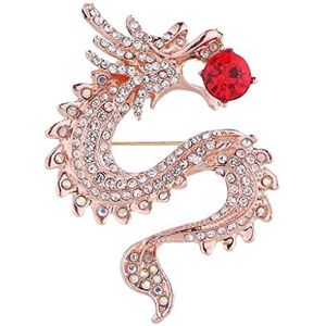 Mannen Retro Stijl Dragon Broche Corsage Party Badge Sieraden Goud+Wit, as described, Kunststof, als beschrijving