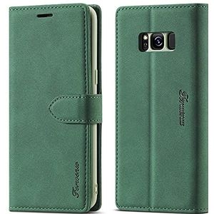 Telefoon Filp Case Portemonnee Case Telefoon Cover Compatible with Samsung Galaxy S8 Matte Magnetische Horizontale Flip Lederen Case met Houder & Card Slots & Photo Frame Beschermende Shell Beschermho