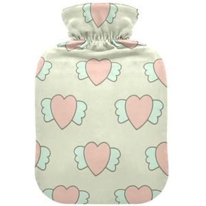 LI ZHI XIN Pvc Warmwaterkruik met Fluwelen Cover 1L 2L Kleine Medium Liefde Hart Cartoon Patroon