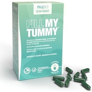 Nupo Slim Boost Fill My Tummy - Glucomannan Fiber Capsules - Konjac Wortel, Duindoorn & Chroom - Ondersteunt Bloedglucose & Metabolisme - 60 Veganistische Capsules