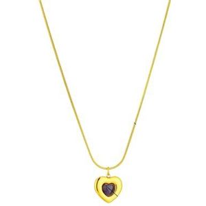 316L roestvrij staal Hart Liefde Zwarte Steen Hanger Ketting Voor Vrouwen Sleutelbeen Ketting Choker Sieraden Geschenken