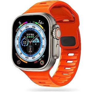 TECH PROTECT Iconband Line Horlogebandje, sportarmband, reservearmband, siliconen band, zachte TPU, vervanging, compatibel met Apple Watch 4/5/6/7/8/9/SE/Ultra 1/2, oranje