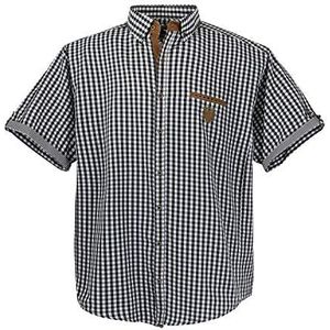 Lavecchia Oversized overhemd heren korte mouwen korte mouwen vrije tijd 1129, zwart-wit, 7XL