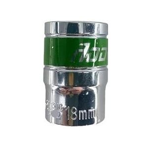 Autoreparatiegereedschap 1/2 inch groene riemdop, elektrische sleutel met pruimenbloesemmotief, enkele dop(18mm)