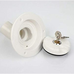 ANAJOY Campervergrendeling waterdop met sleutels, zwaartekracht waterinlaat afsluitbare dop, zoetwatervulluik inlaatfilter afsluitbaar voor camper, camper, caravans, aanhangwagens, boten, (wit)