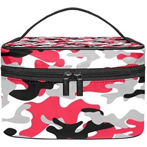 Camouflage make-up organizer tas, reismake-up tas organizer case draagbare cosmetische tas voor vrouwen en meisjes toiletartikelen, Meerkleurig, 22.5x15x13.8cm/8.9x5.9x5.4in