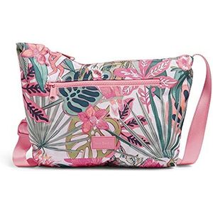 Vera Bradley Women's Recycled Lighten Up Reactive Crossbody Sling Purse, Rain Forest Canopy Coral, One Size