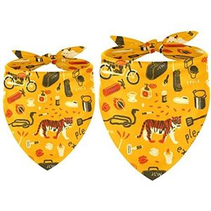 2 Pack Hond Bandana Tiger Motorfiets Bagage Doos Meisje Jongen Slabbetjes Hond Sjaal Hoofddoek Accessoires Voor Kleine Medium Grote Honden Puppy Kat Huisdier