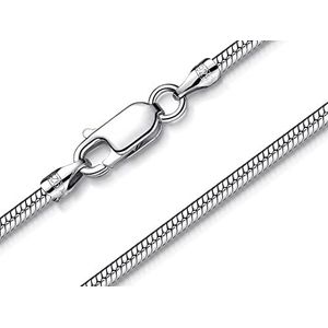 Silberketten Store | Slangenketting 2 mm - 925 zilver | halsketting voor dames | lengte naar keuze 38-120 cm, Zilver, Geen edelsteen