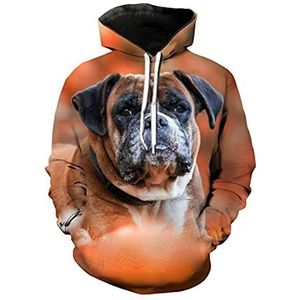 Dierlijke Boxer Hond Pet Hoodie Harajuku Casual Sweatshirt 3D Print Mannen Vrouwen Kleding, 4, 3XL