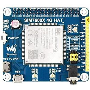 Waveshare 4G/3G/2G/GSM/GPRS/GNSS HAT for Raspberry Pi Jetson Nano Based on SIM7600G-H Supports LTE CAT4 up to 150Mbps for Downlink Data Transfer The Global Version Positioning Module
