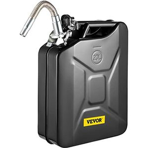 VEVOR Draagbare brandstofbus, 5,3 liter, inhoud 20 l, met flexibel sproeisysteem, van roestvrij staal, hittebestendig, voor uitrusting, vrachtwagen, auto, zwart
