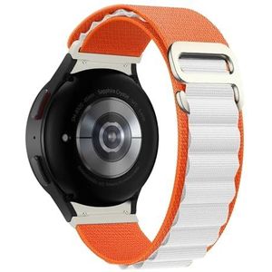 LKQASD Sport Alpine Loop Compatibel met Galaxy Watch 6 44 mm 40 mm Classic 43 mm 47 mm band G-haak nylon armband Horloge 5 pro 4 Klassieke band (Color : OrangeWhite 10, Size : Galaxy4 46mm)