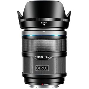 SIRUI Sniper 16 mm autofocuslens, F1.2 groothoeklens, APS-C, E-mount lens voor A6400, A6700, ZV-E10, FX3/30 (E-houder, zwart)