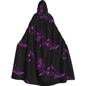 Bxzpzplj Paarse en vlinder print unisex capuchon mantel voor mannen en vrouwen, carnaval thema feest decor capuchon mantel