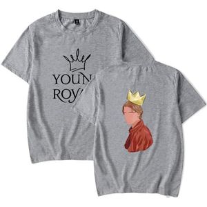 Young Royals Tee Mannen Vrouwen Mode T-Shirt Unisex Jongens Meisjes Cool Korte Mouw Shirts Casual Zomer Kleding, Grijs, S