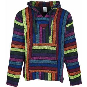 Siesta Baja Hoodie - Mexicaanse Jerga Hippie Festival Jumper met capuchon voor heren en dames (Regenboog, M)