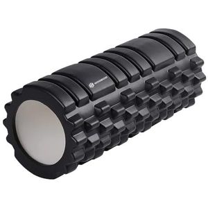 GODBOD Diepgeweven schuimstofrol, massagerol met hoge dichtheid voor herstel, pijnverlichting en myofasciale ontspanning, ideaal voor sporters, fitnessstudio en fysiotherapie, 33 x 14 cm, zwart