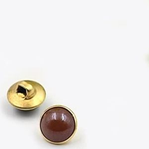 Knopen voor naaien 20 stuks 10mm koperen schacht neuzen naaien knoppen for kleding vrouwen shirt knoppen ronde oogbol decoratieve gespen-rood (Color : Brown)