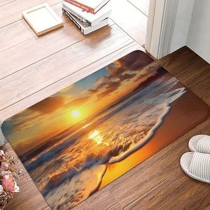 Deurmat entree welkomstmatten absorberende antislip voordeurmat wasbare zonsondergang strand vloermatten flanellen badmatten zacht duurzaam entree tapijt voor binnen buiten 40 x 61 cm