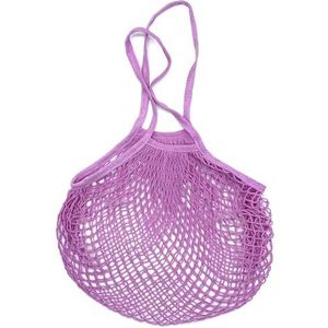 MKLHAVB Draagbare Katoen Mesh Bag Draagbare Winkelen Mesh Zakken Voor Fruit Groente Netto Tas Opslag Handtas Katoen Opvouwbare Tas Voor Winkelen Boodschappen Herbruikbare Mesh Tote, roze, Long handle